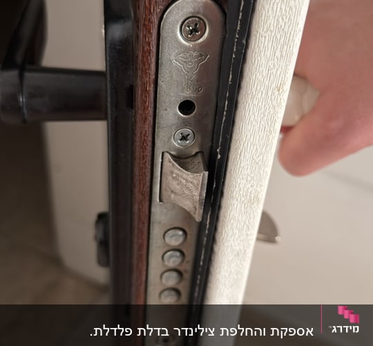 מנעול דלת עם ידית מתכת
